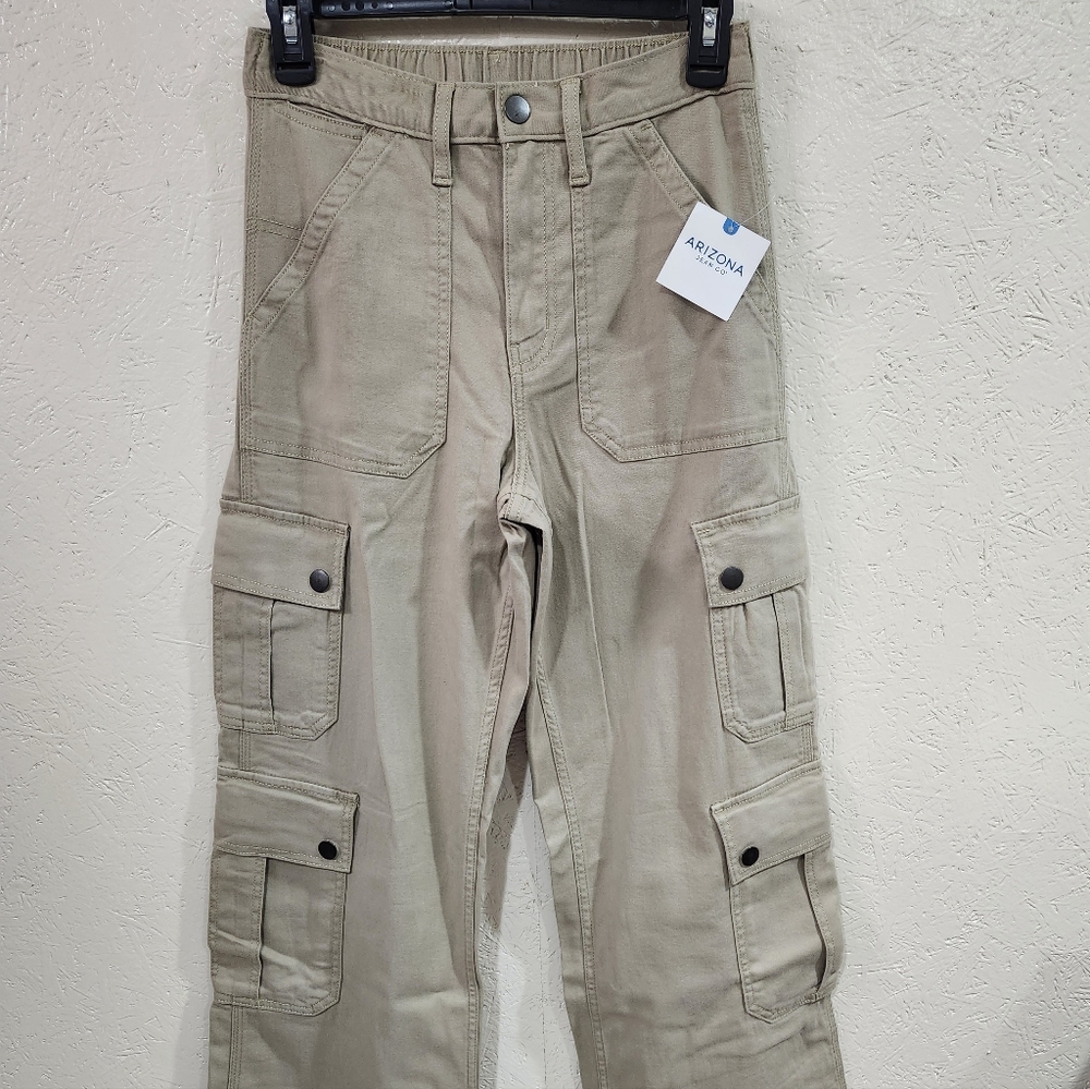 Arizona Vintage Y2K Wide Cargo Pants Size 0 Khaki New